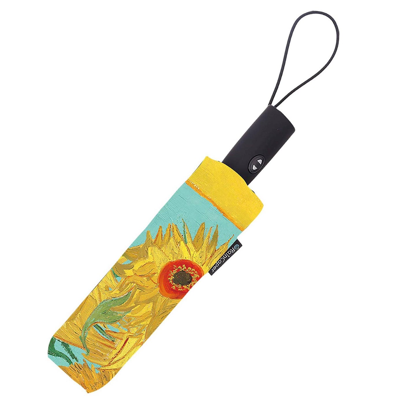 RainCaper van Gogh Sunflowers Folding Travel Umbrella