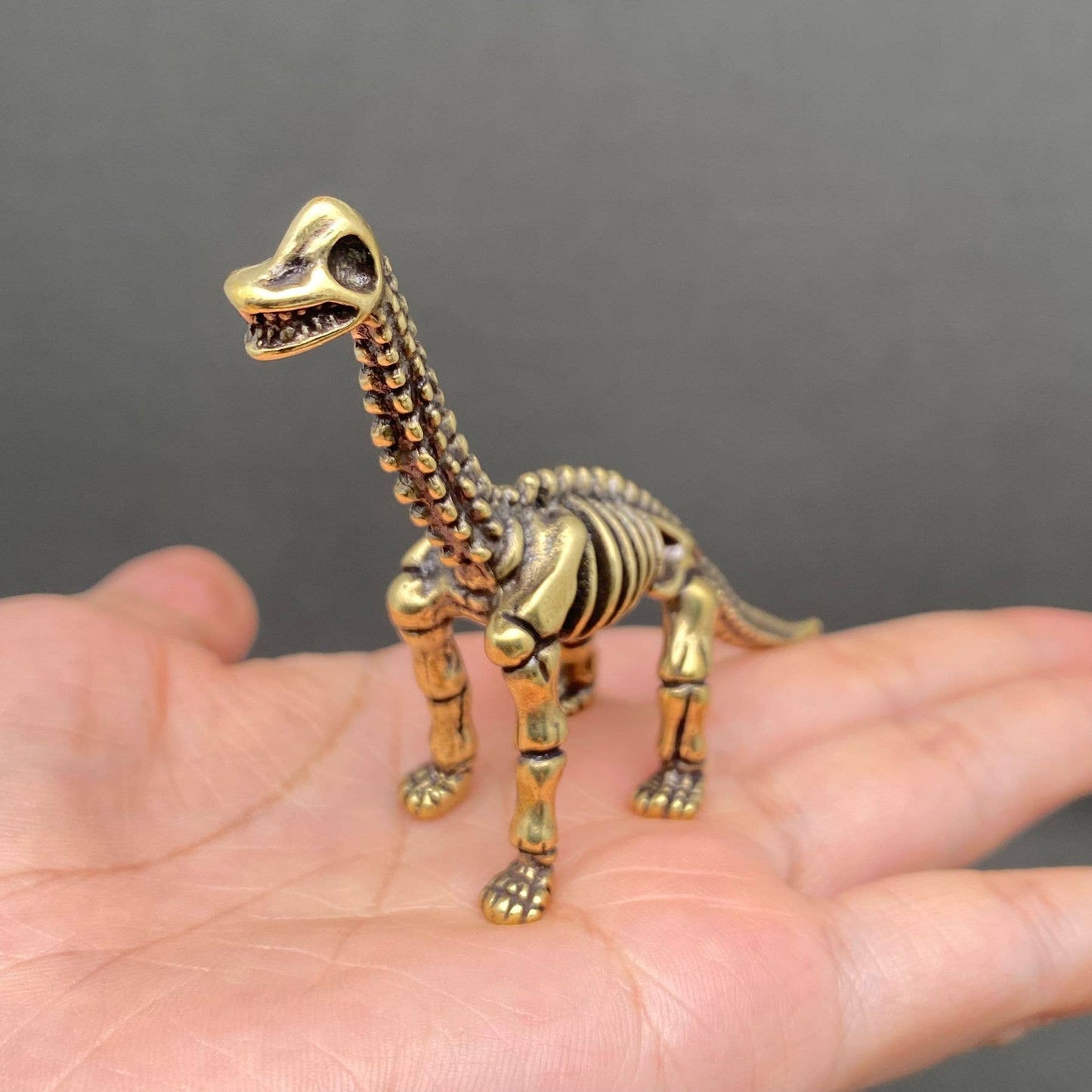 Brass Brachiosaurus Skeleton Figurine