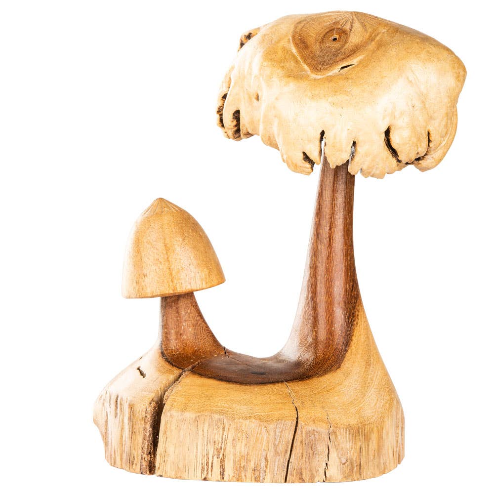 Wooden Double Mushrooms