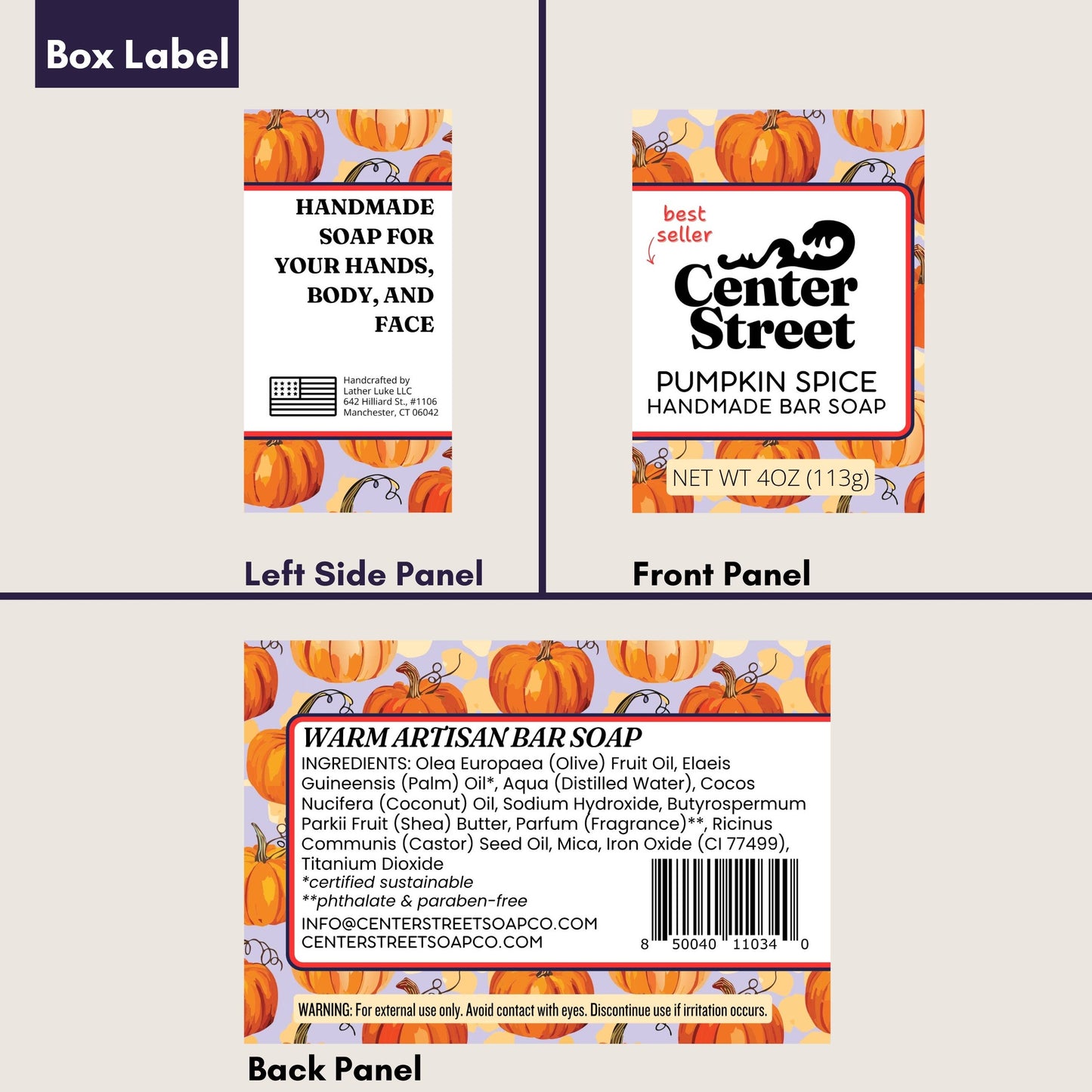 Pumpkin Spice Halloween Handmade Bar Soap