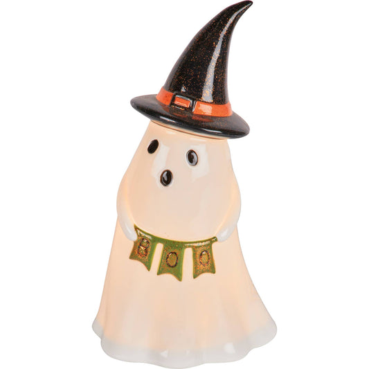 Lighted Witch Ghost Figurine