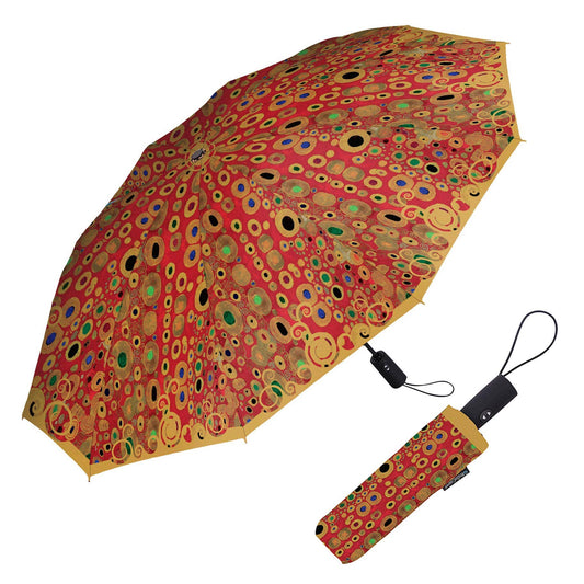 Klimt "Hope II" Red Folding Travel Umbrella