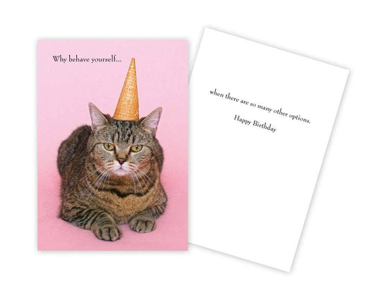 Cat Ice Cream Cone Birthday Card