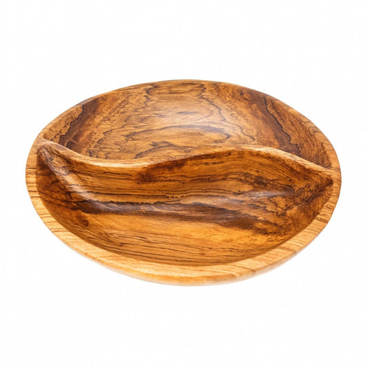 Olive Wood Round Divided Serving Platter