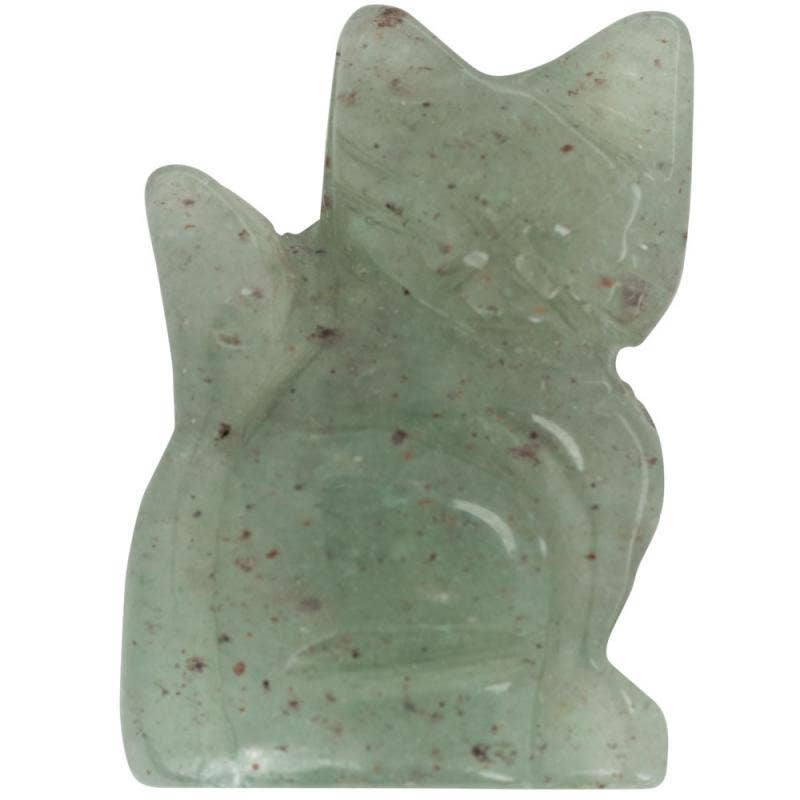 Green Aventurine Gemstone Cat