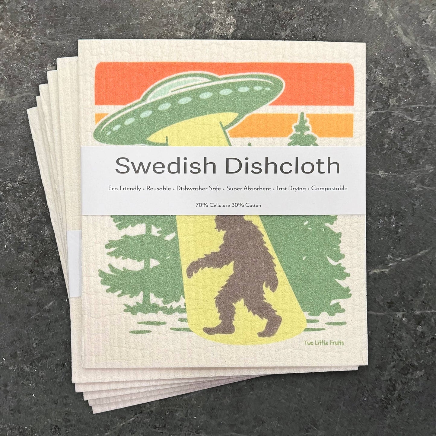 UFO Bigfoot Swedish Dishcloth