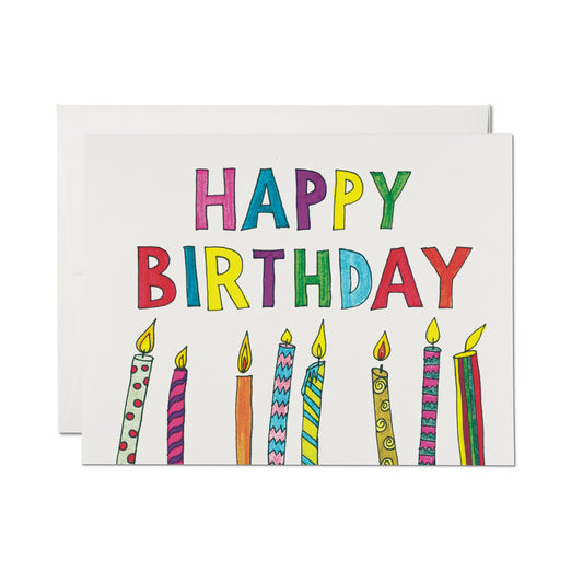 Colorful Candles birthday greeting card