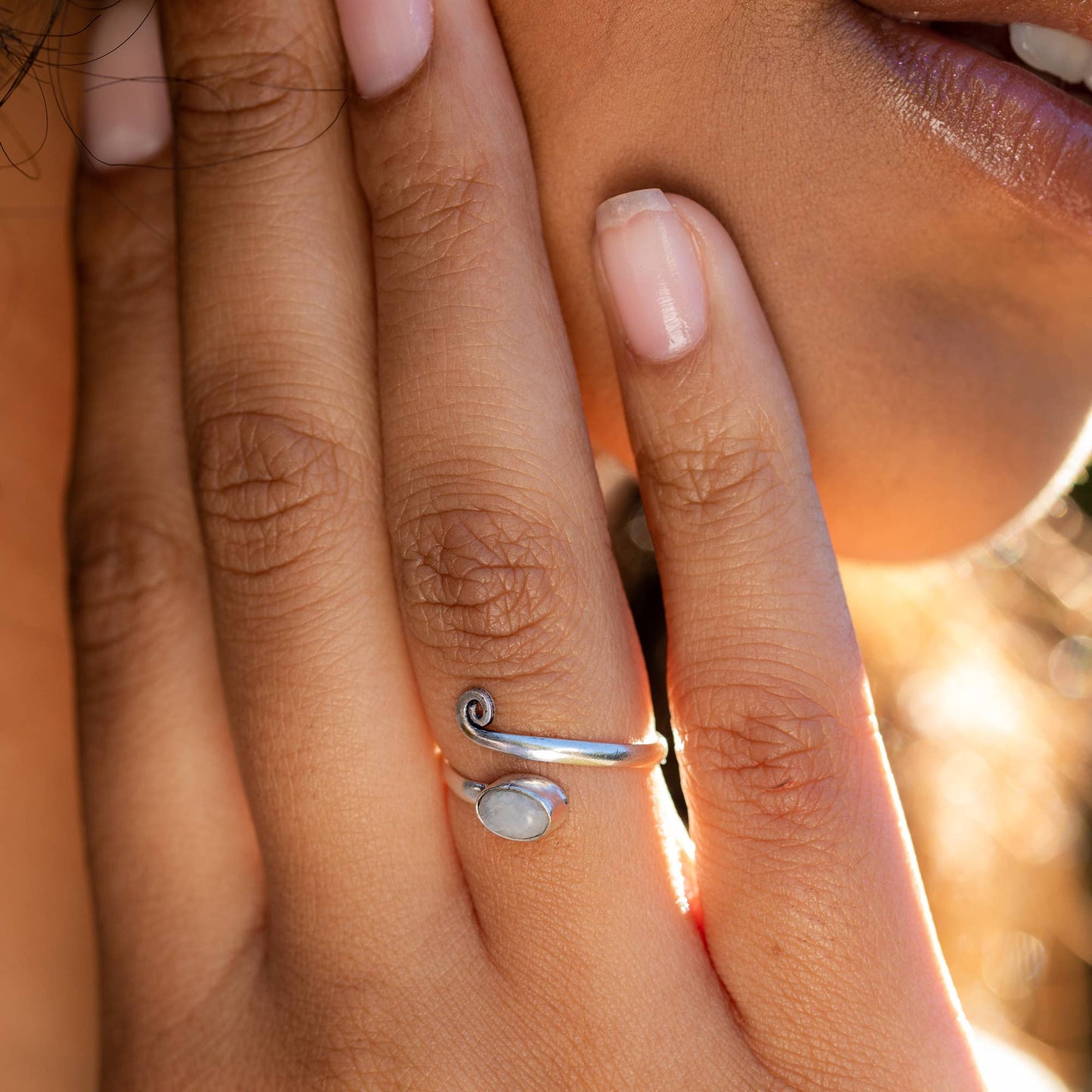Silver Oval With Moonstone Ring