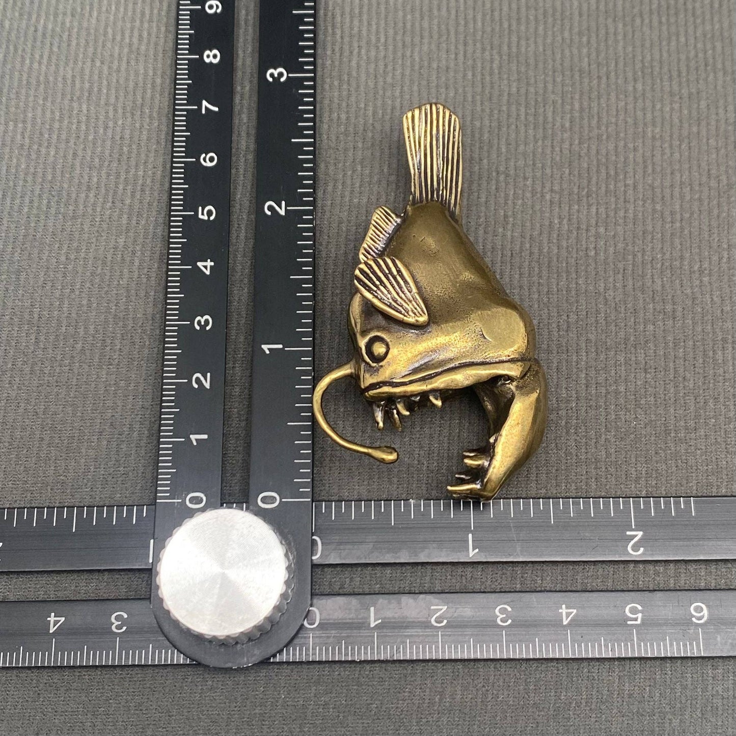 Brass Lantern Fish Figurine