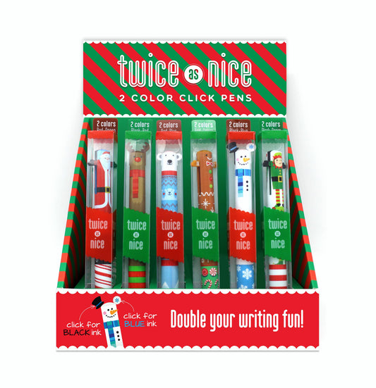Twice As Nice Holiday 2 Color Click Pens