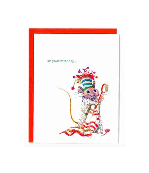 Get Away Mouse Bath Birthday Card