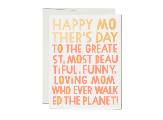 Greatest Mom Mother's Day greeting card