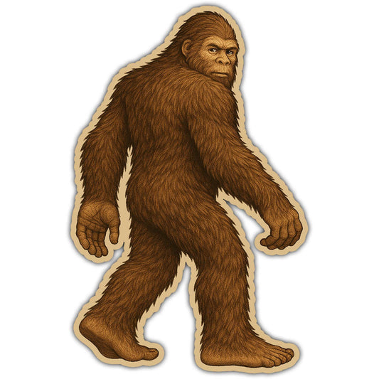 Sticker of Illustration of a Sasquatch on a white background