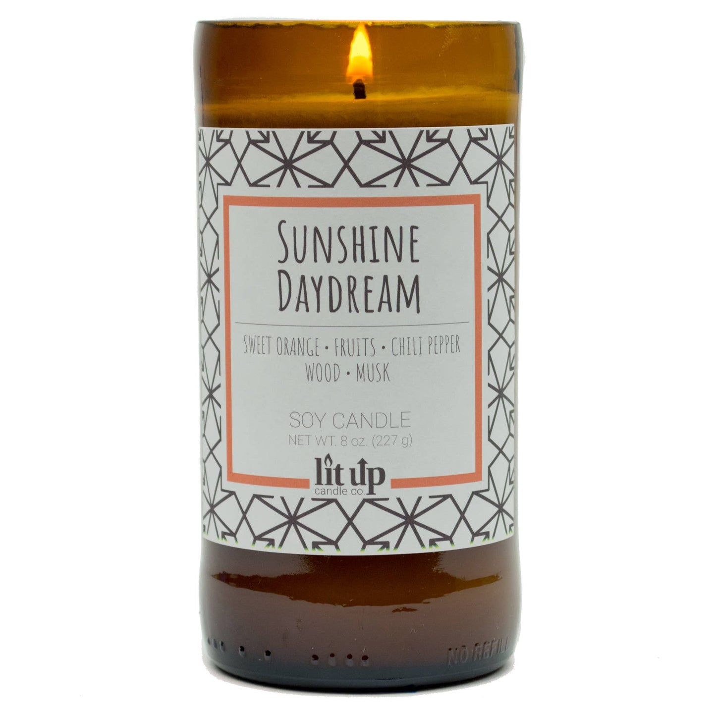 Sunshine Daydream scented 8 oz. soy candles in beer bottles