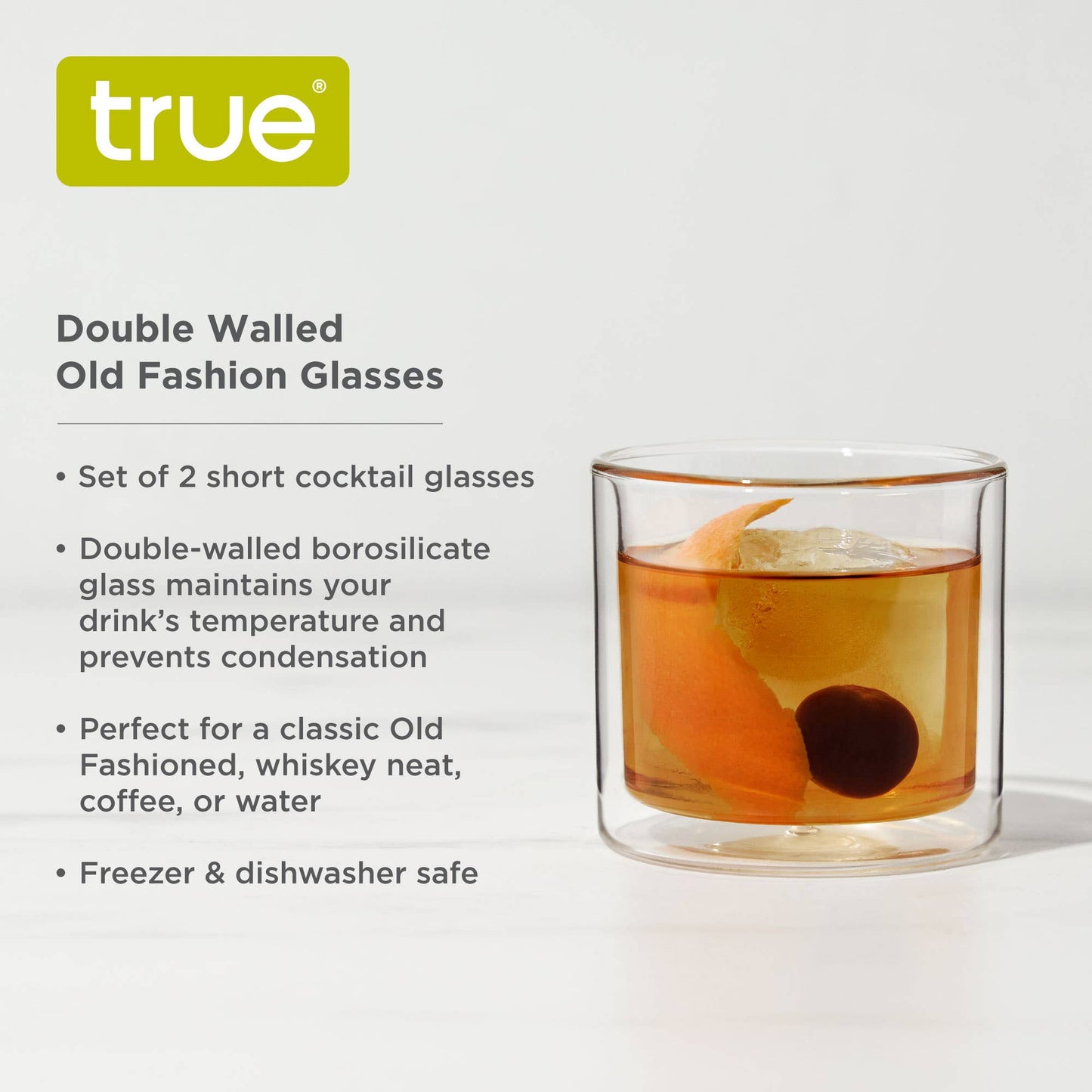 Double-Walled Insulated Whiskey Glasses - Set of 2