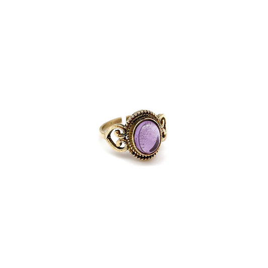 Gold Oval with Amethyst Ring