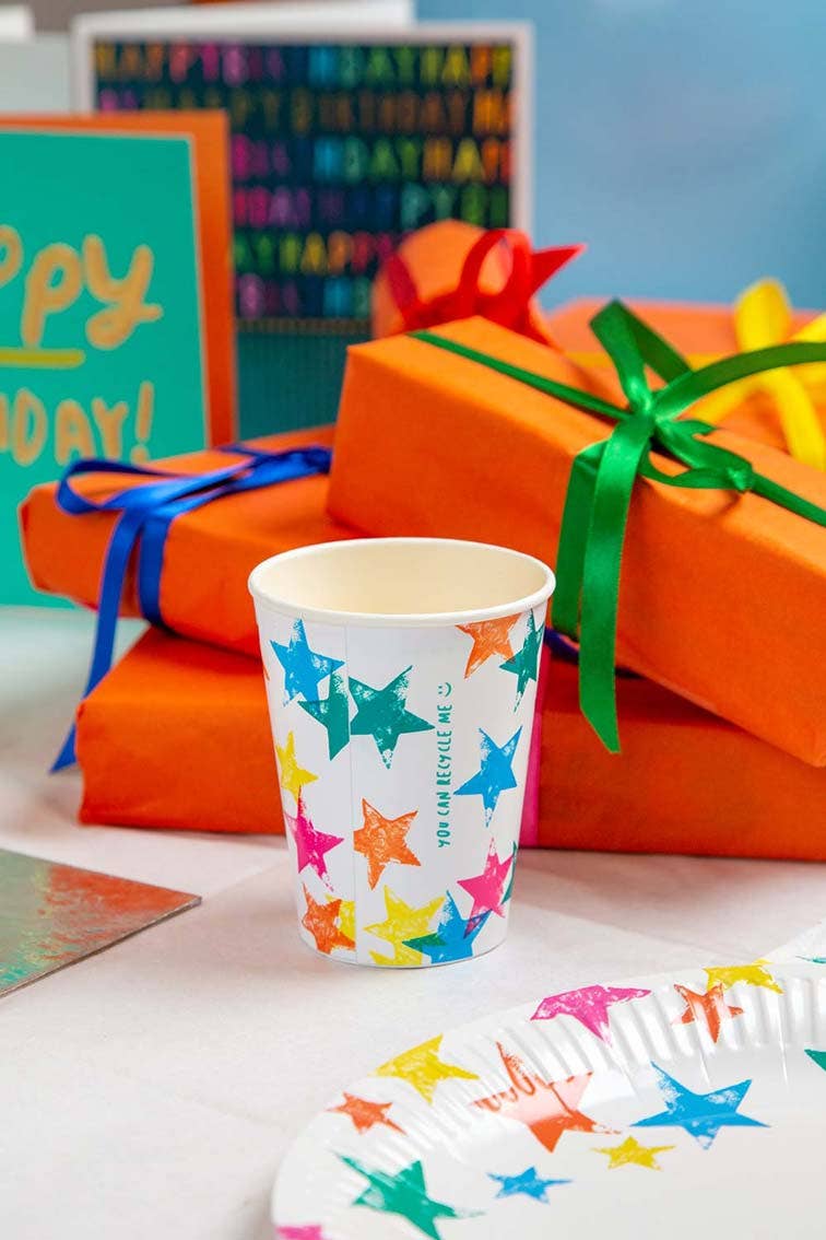 Birthday Brights Star, Home Recyclable Paper Cup With Card