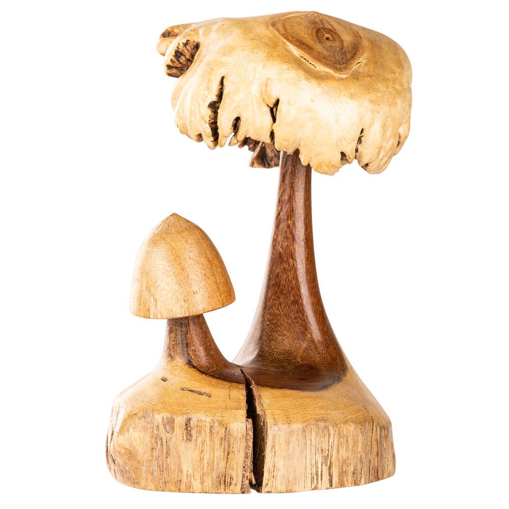 Wooden Double Mushrooms