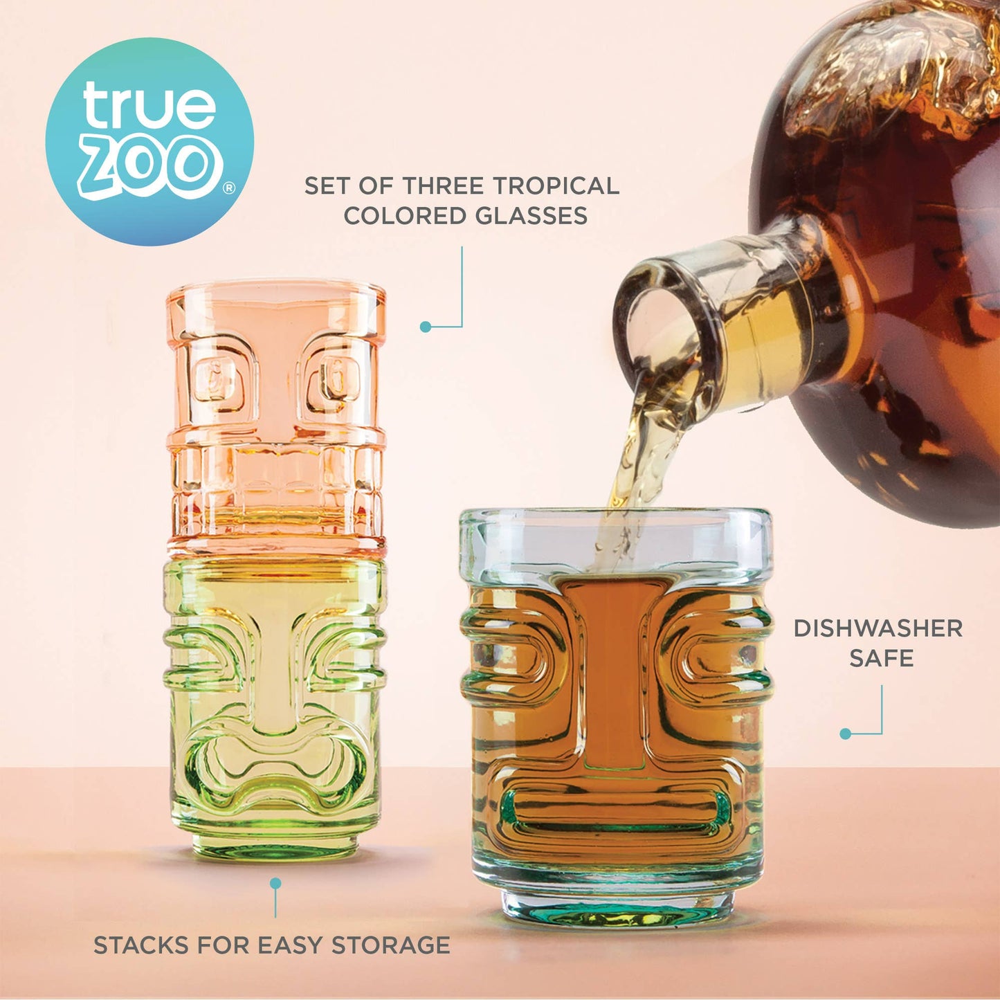 Tiki Trio™ Shot Glasses in Assorted Colors