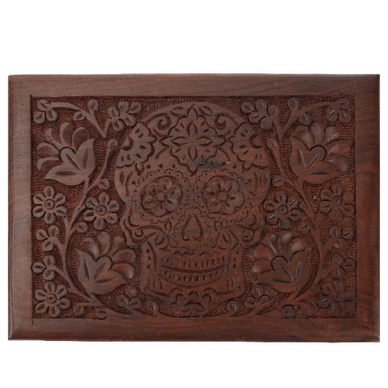Sugar Skull Wooden Box