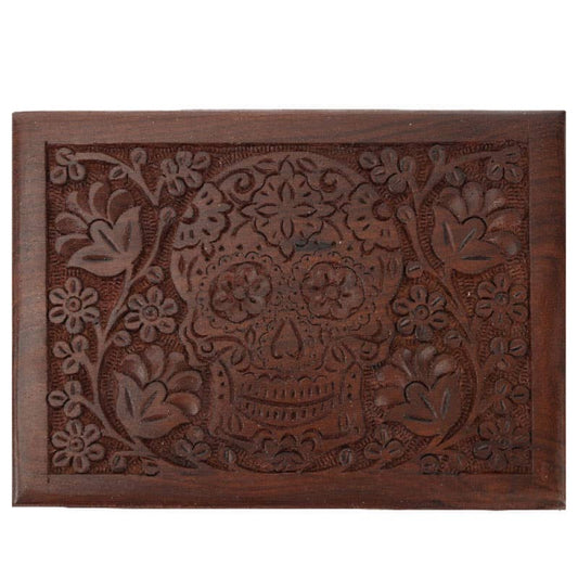 Sugar Skull Wooden Box