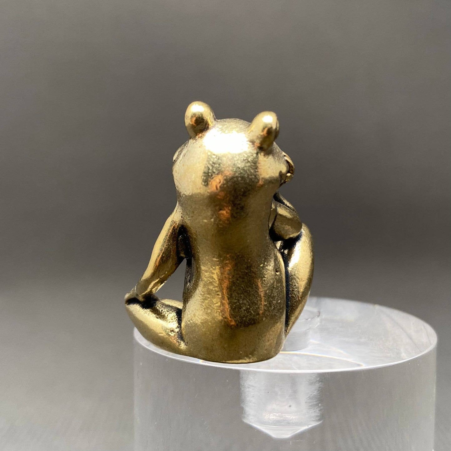 Brass Sitting Frog Figurine
