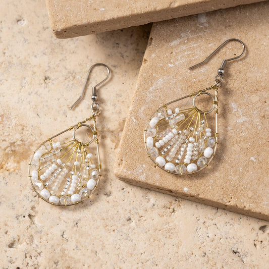 Vaso Glass Bead Teardrop Earrings