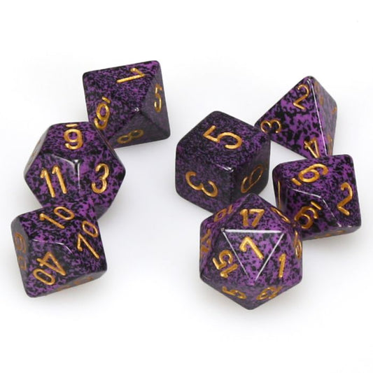 Polyhedral Speckled Hurricane Dice - 7 set