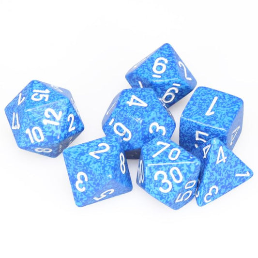 Polyhedral Speckled Water Dice - 7 set