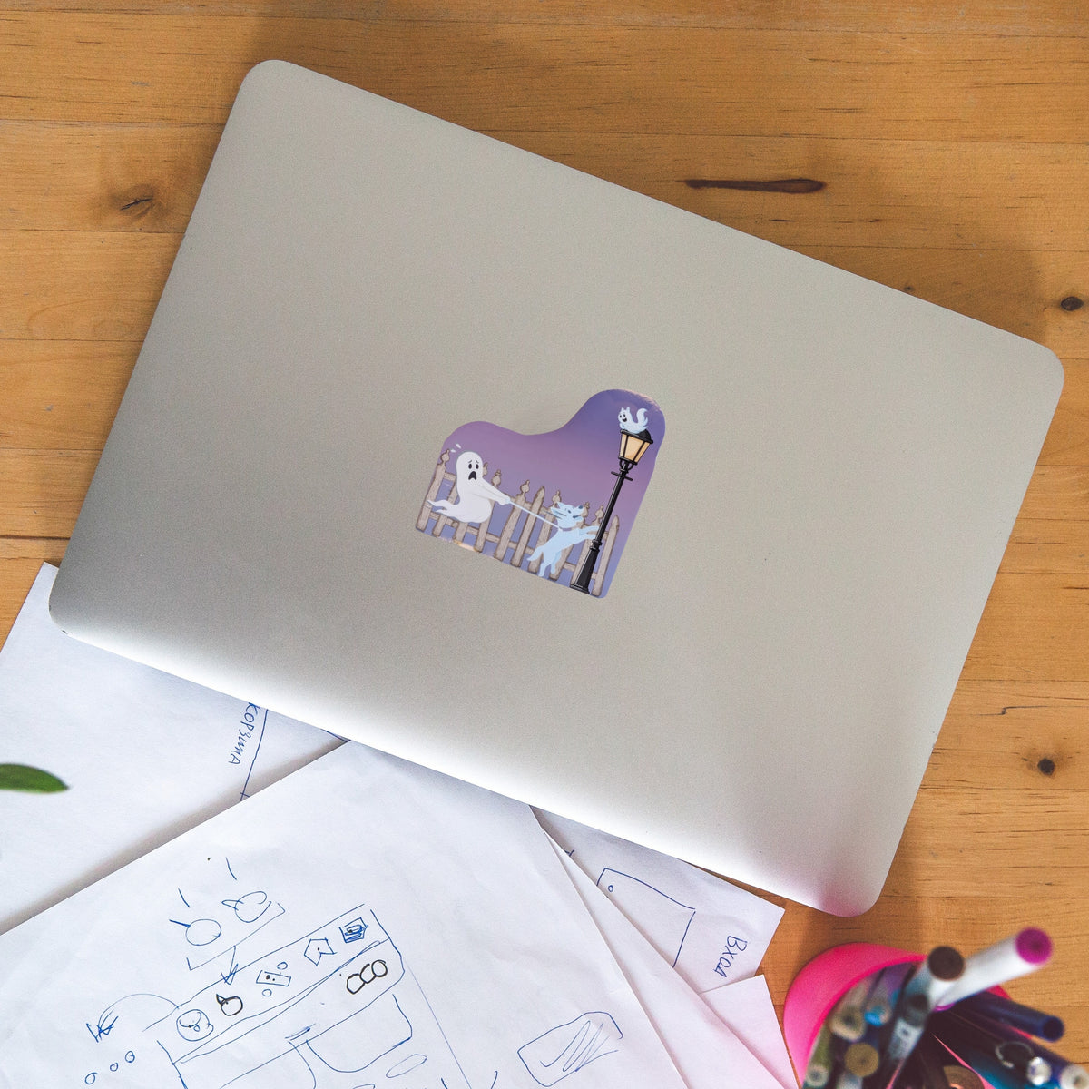 Ghost Dog and Squirrel Sticker
