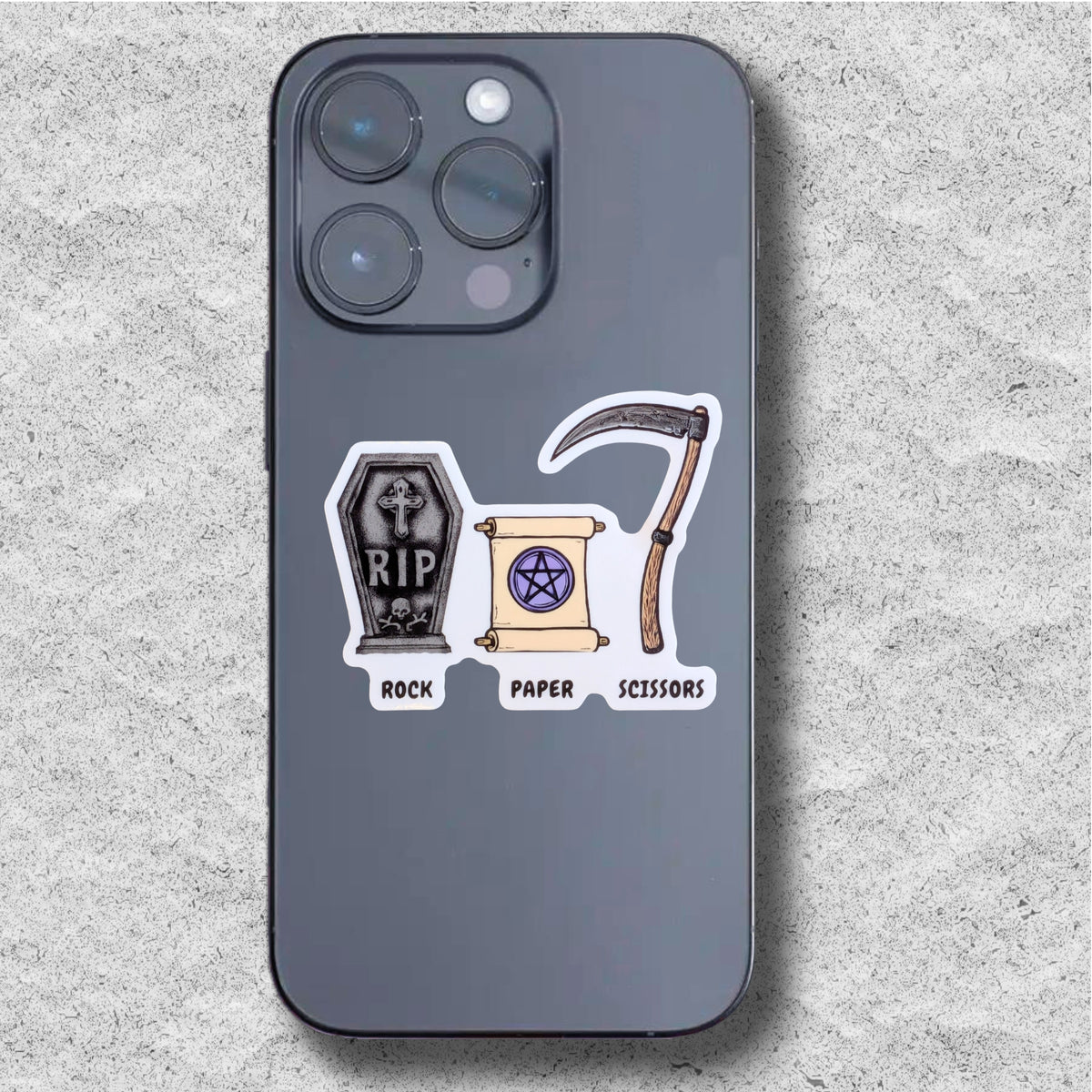 Gravestone Rock Paper Scissors Sticker