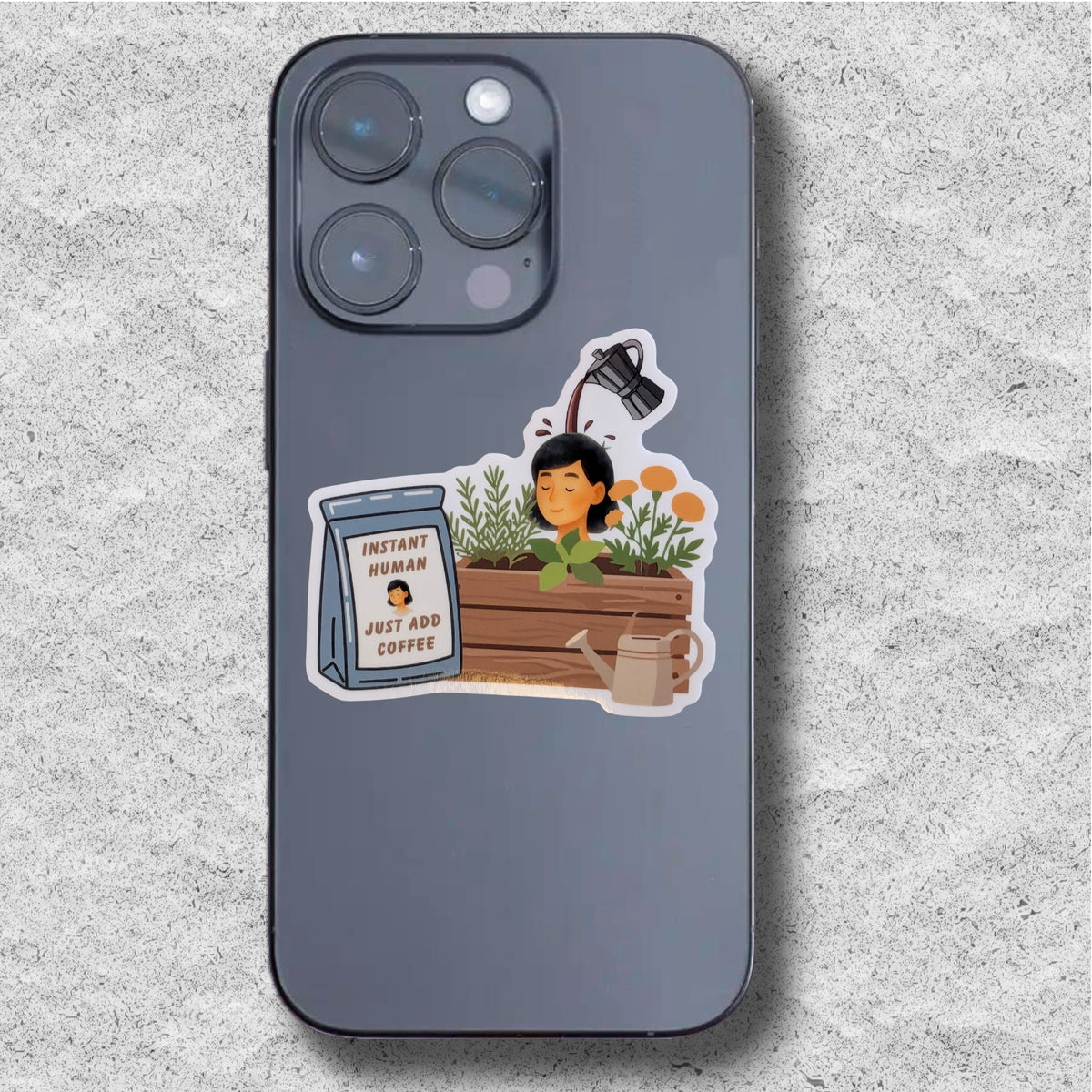 Instant Human Add Coffee Sticker