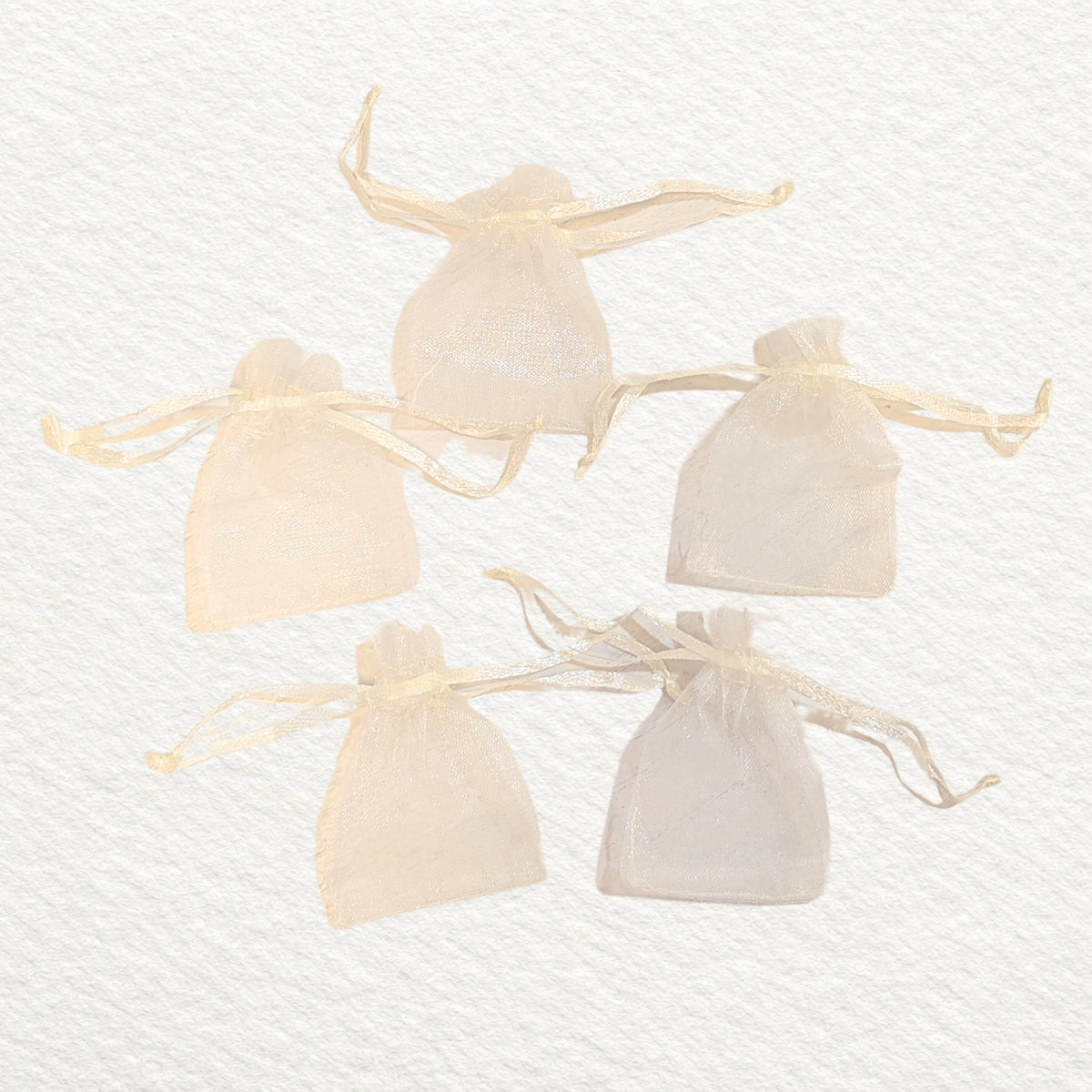Sheer Organza pouches 5pk - Cream