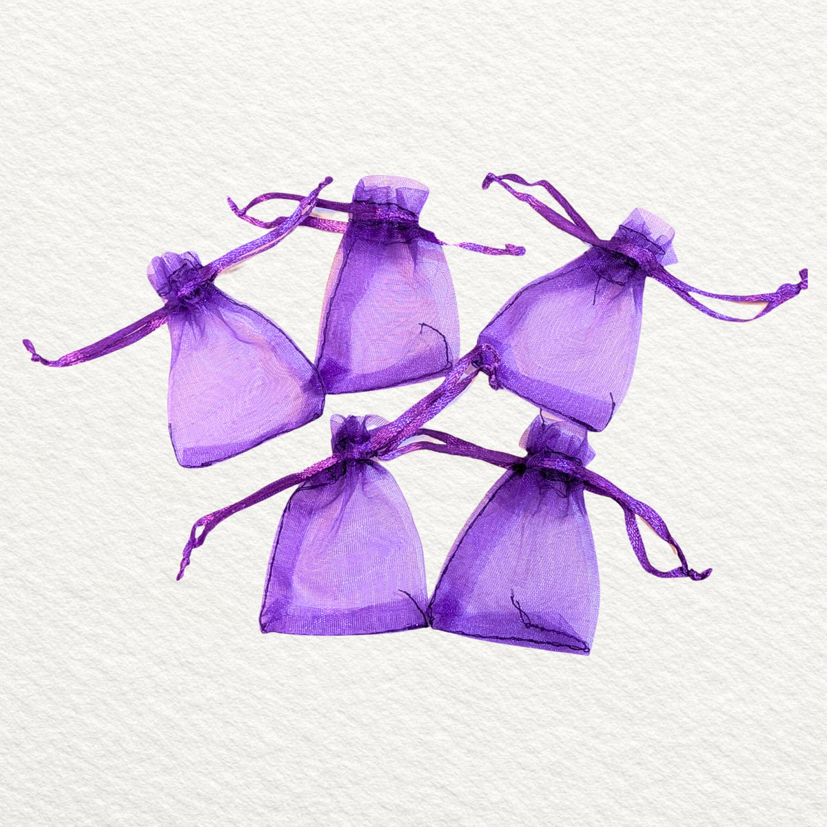 Sheer Organza pouches 5pk - Purple