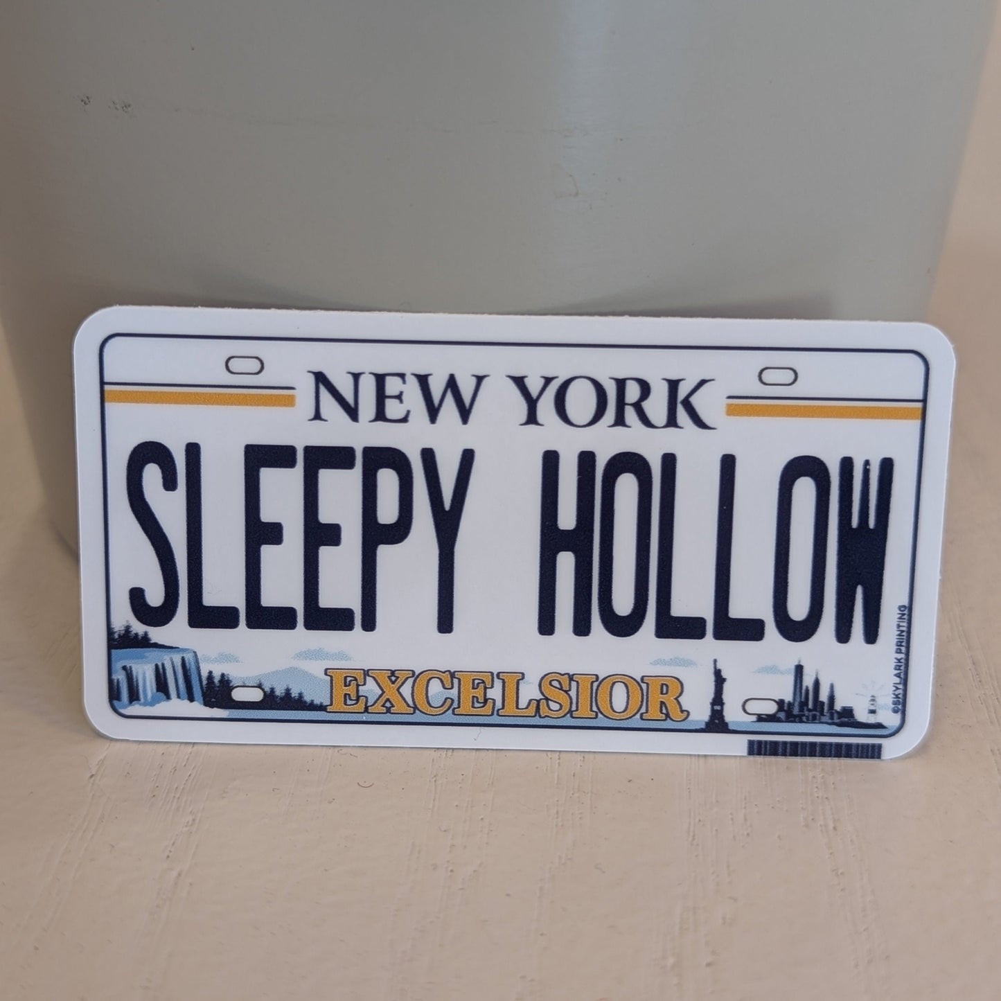 Sleepy Hollow New York License Plate Sticker