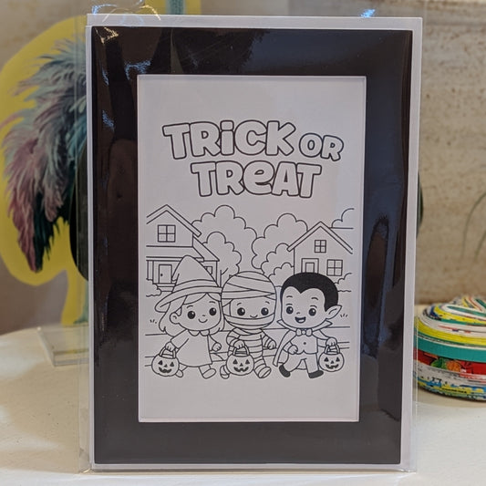 Trick or Treat Coloring Greeting Card