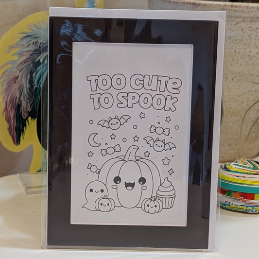 Too Cute to Spook Coloring Greeting Card