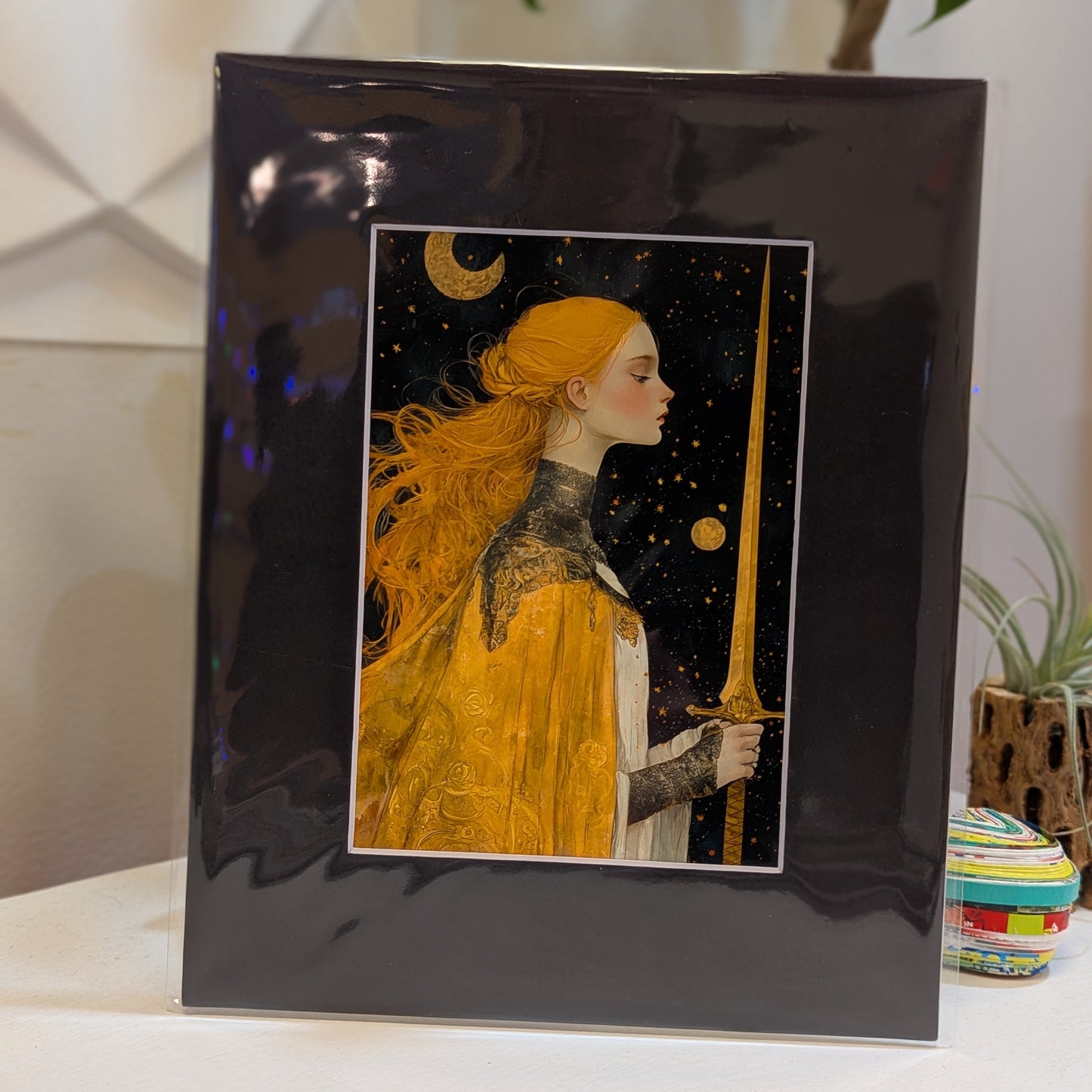 Golden Lady with Sword 8 x 10"