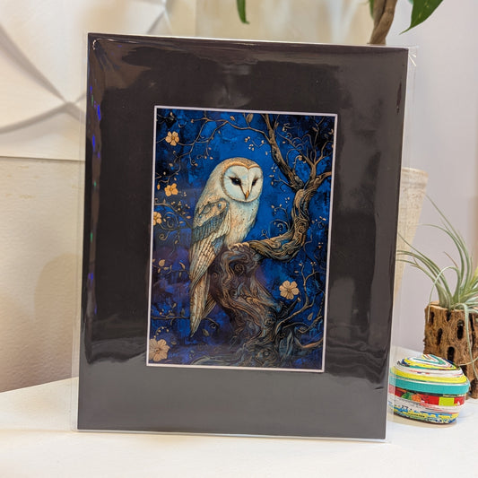 The Owl in Blue 8 x 10"