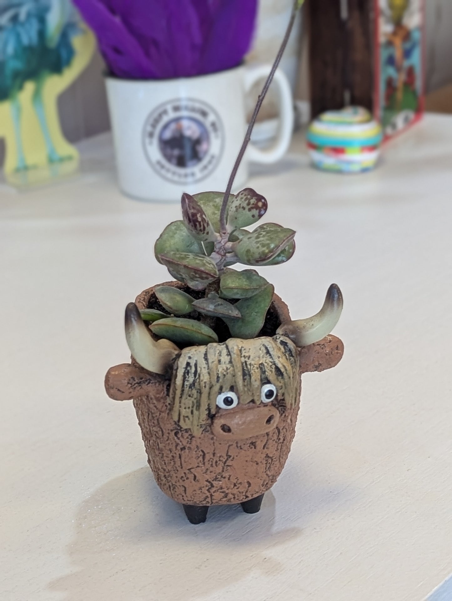 Highland Cow Blobhouse Planter