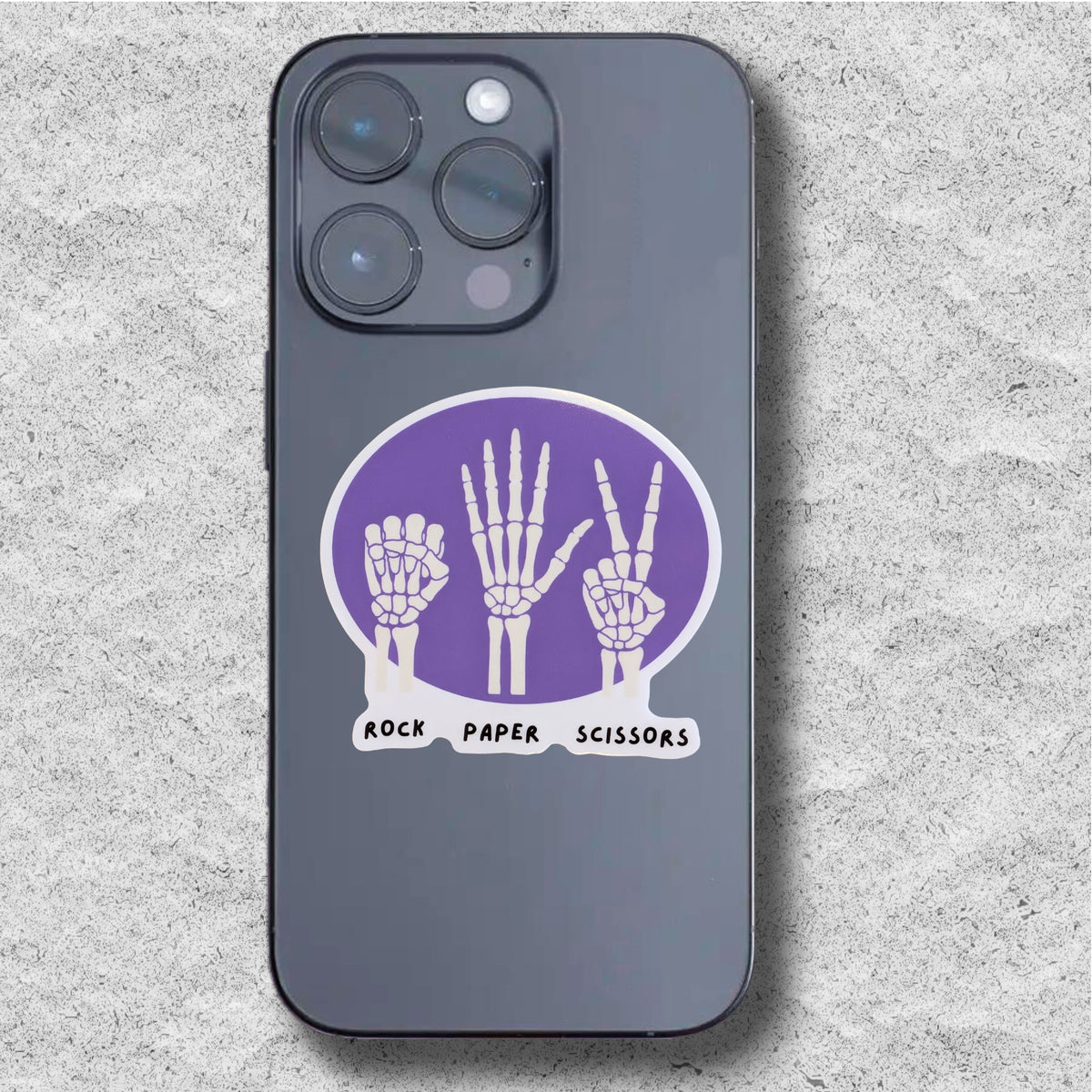 Skeleton Rock Paper Scissors Sticker