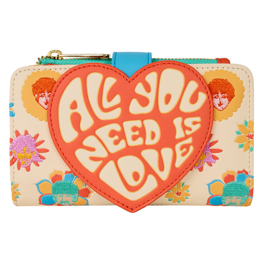 Loungefly The Beatles All You Need Is Love Flap Wallet