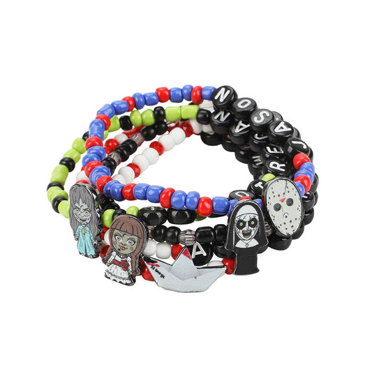 Warner Bros. Horror Character Icons 5-piece Tradesies Stretchy Bracelet Set