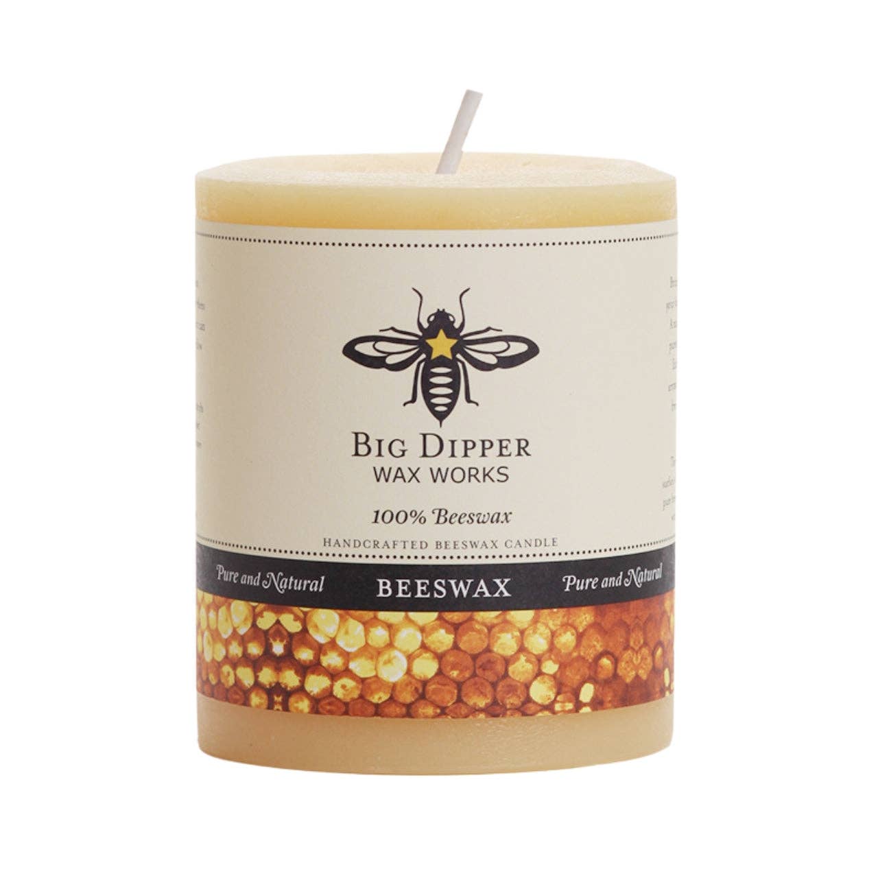 Pure Beeswax Pillars: Natural