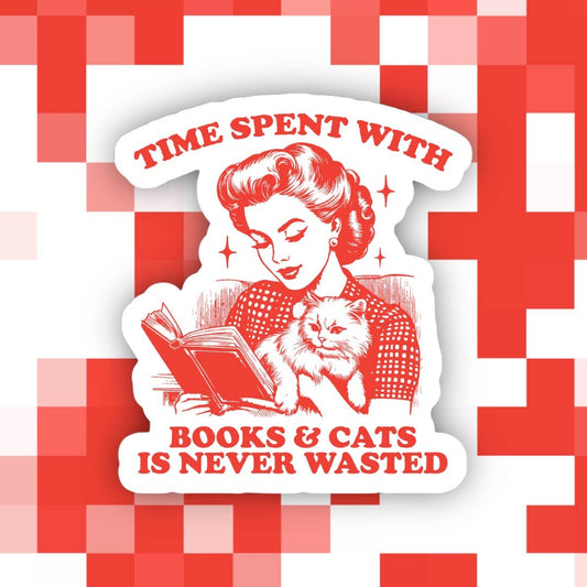 Books & Cats Sticker