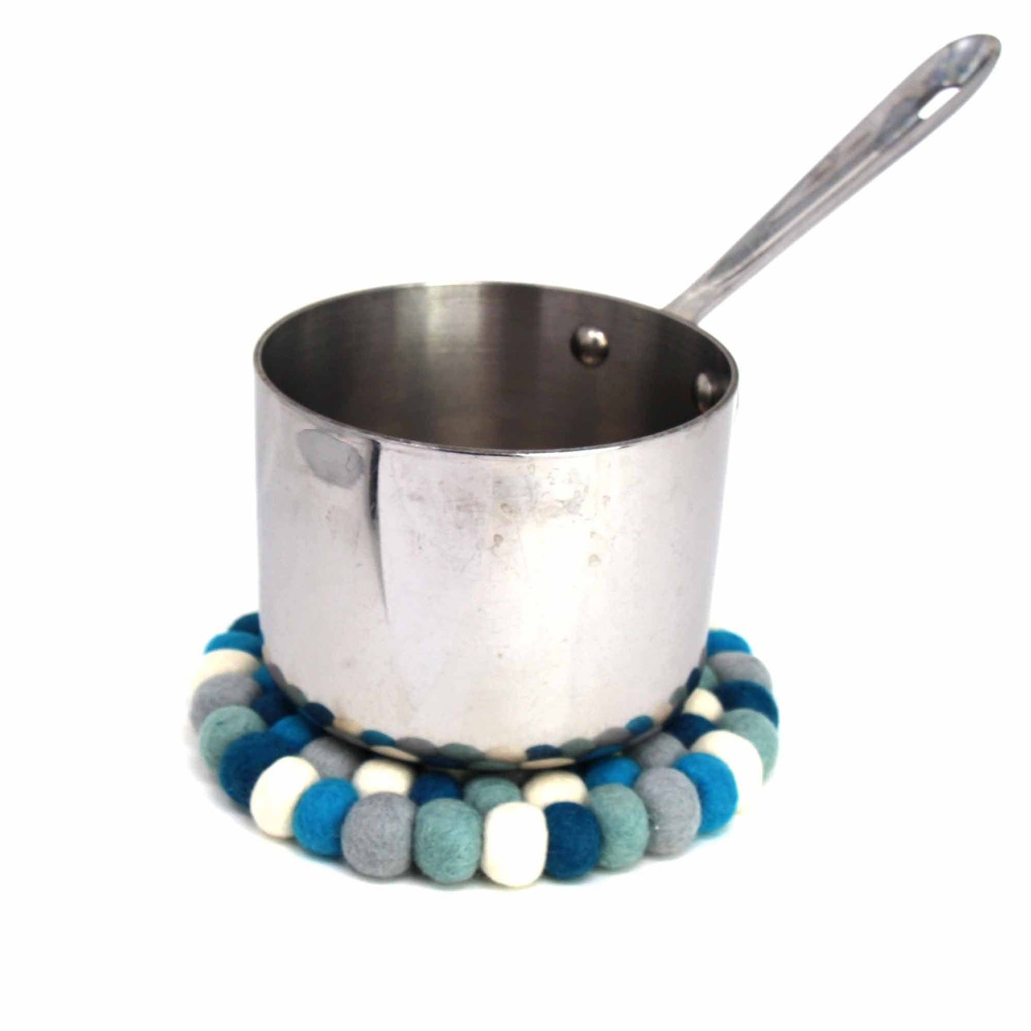 Ice Blue Felt Ball Trivet