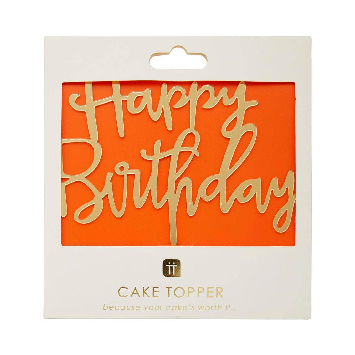 Gold Acrylic Happy Birthday Cake Topper