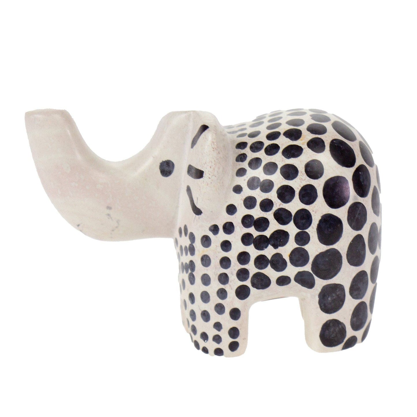 Soapstone Elephant with Natural Black Accents