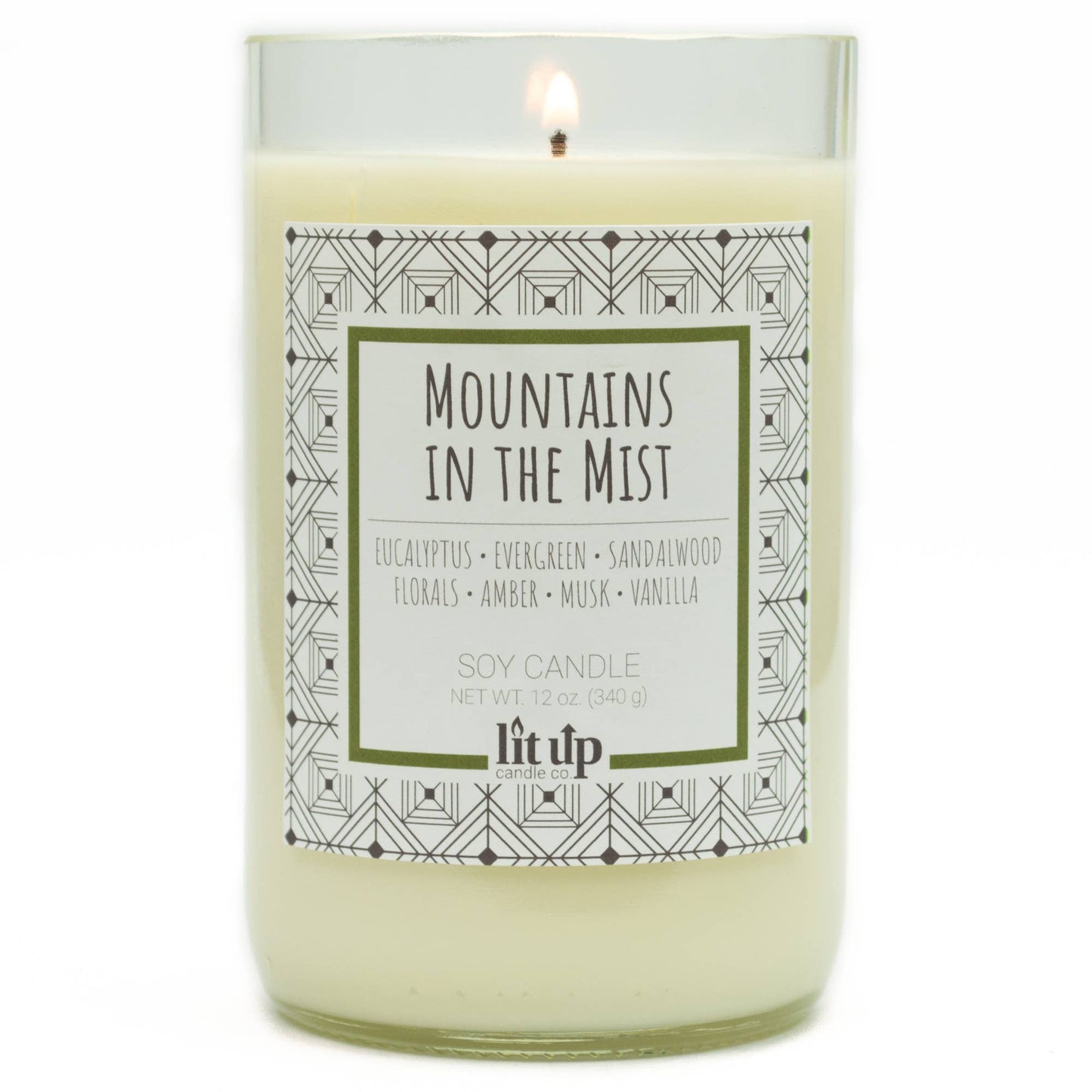 Mountains in the Mist 12 oz soy candles in wine bottles