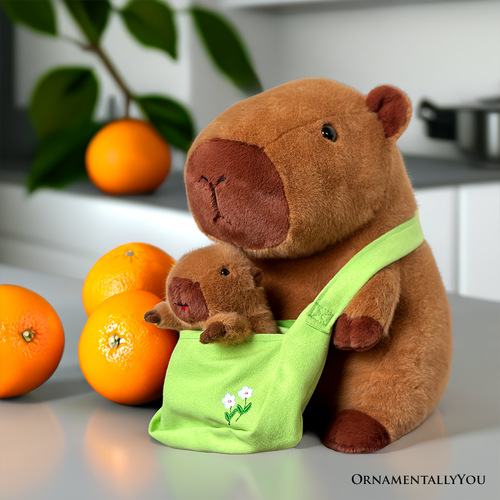 Coco the Capybara and Her Baby Plushie